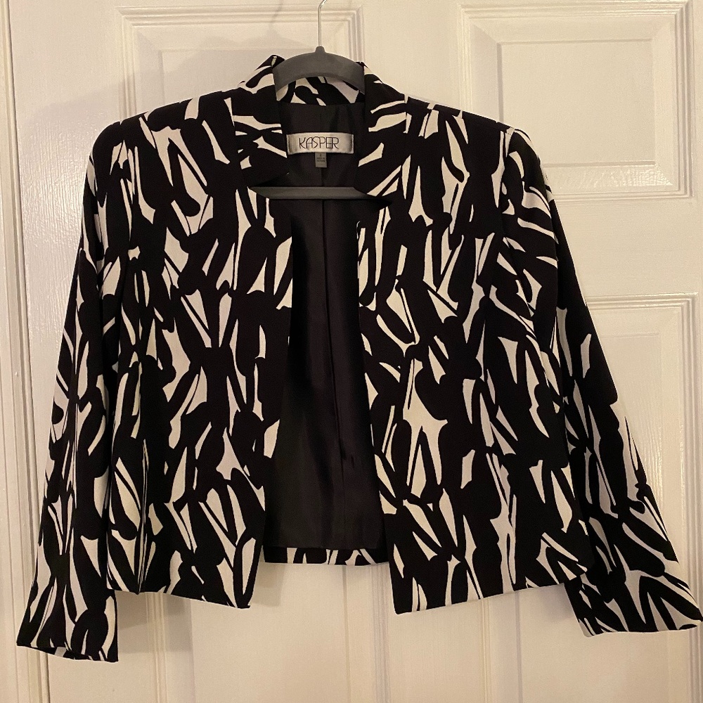 Kasper Open Front Blazer 3/4 Sleeve